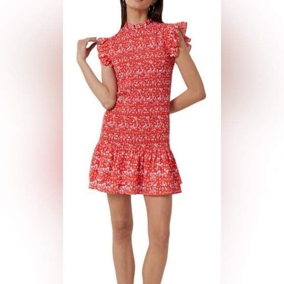 NEW! French Connection Hibiscus Verona Floral Smocked
Minidress. Size: Small - Picture 2 of 8